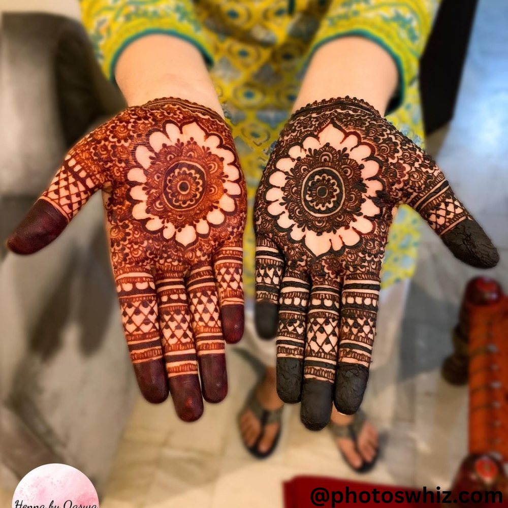 Gol Tikki Mehndi Designs for Front Hand