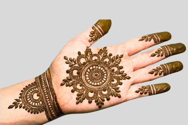 mandala mehndi design front hand