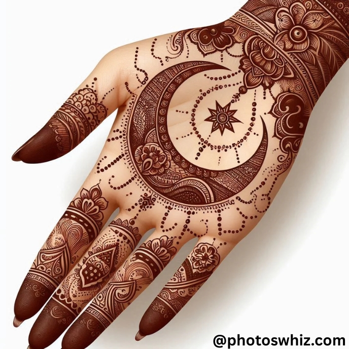 modern moon mehndi design