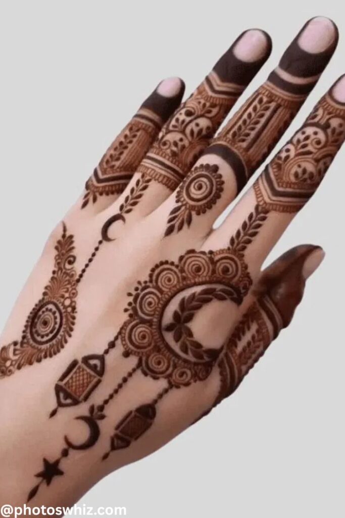 modern moon mehndi design