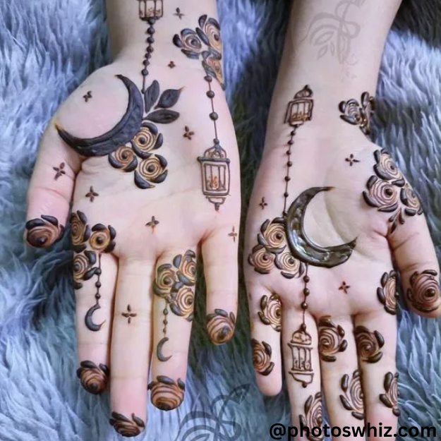 moon mehndi design front