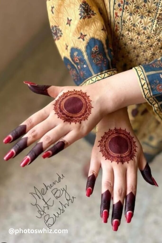 simple pakistani gol tikki mehndi designs