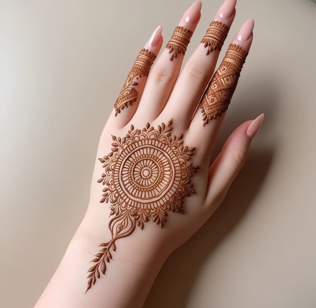 top finger mehndi design