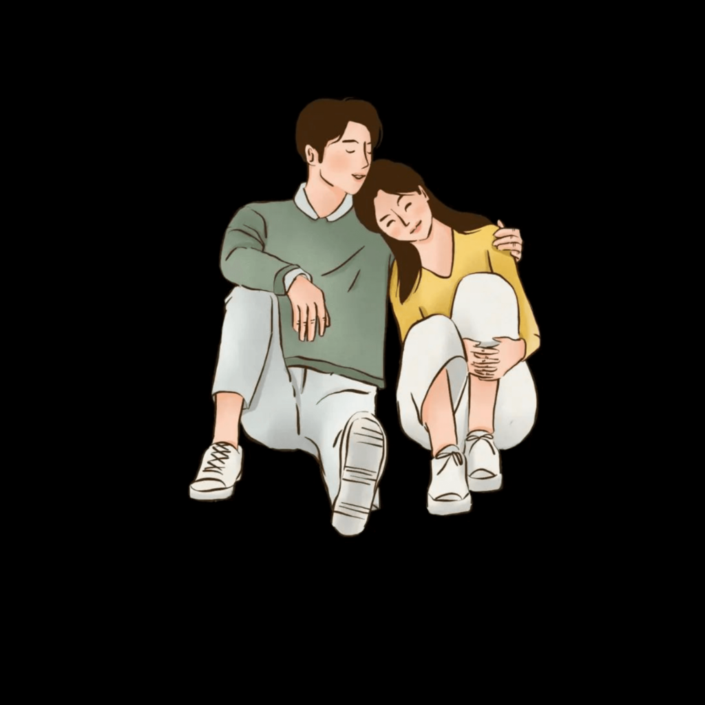 love islamic couple cartoon dp